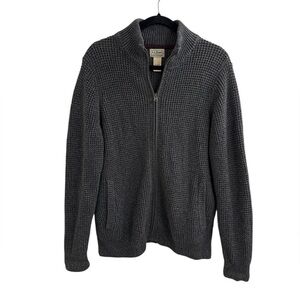 L.L. Bean Knit Full Zip 100% Organic Cotton Men's Jacket Size Medium Regular